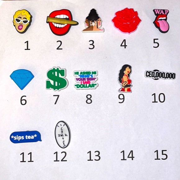 CROCS Accessories - Cardi B Megan WAP Croc Charm Bundle